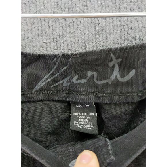 Mens Vurt Cargo Shorts Size 34 Black Pockets 100% Cotton Logo - Picture 7 of 9